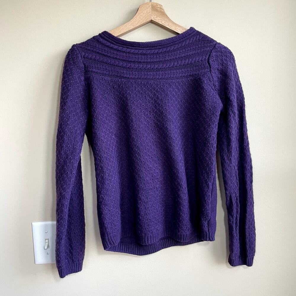 Croft&Barrow‎ royal purple crewneck knit sweater women's size PM classic top